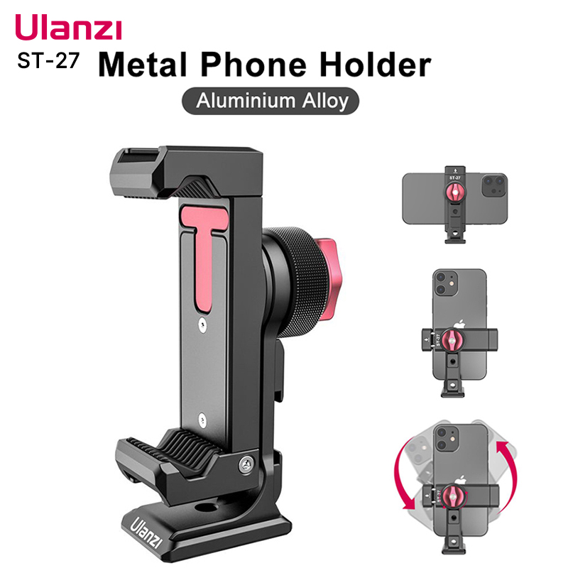 Photography Mobile Lighting - Ulanzi ST-27 ที่ยึดโทรศัพท์แบบโลหะพร้อม Cold Shoe Arca