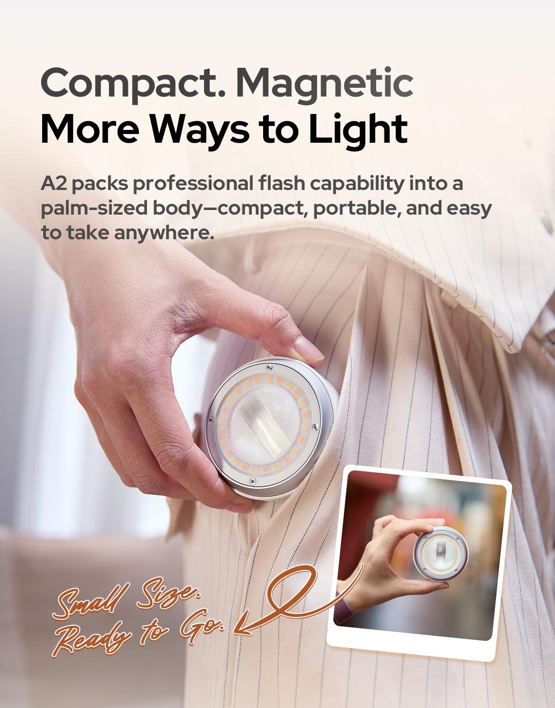 Photography Lighting Brands - Godox A2 ไฟแฟลชแม่เหล็ก สำหรับ iPhone และสมาร์ทโฟน
