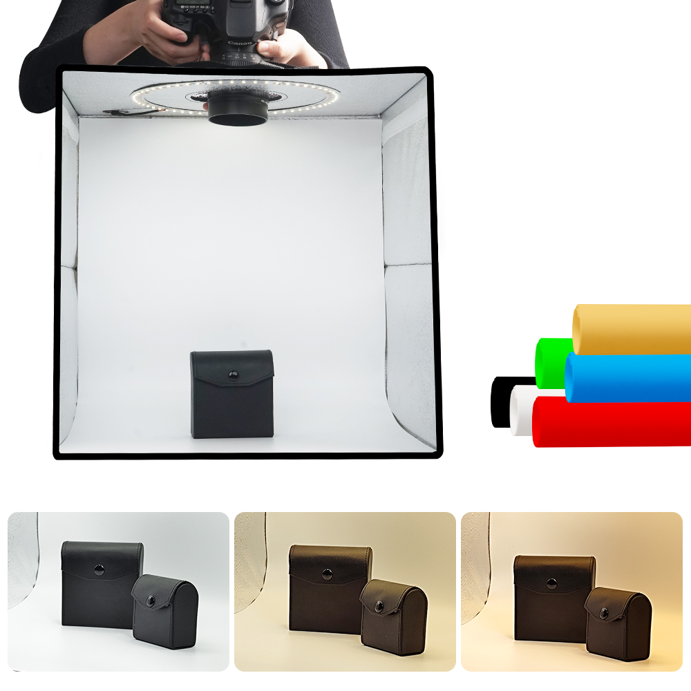 Photography Lighting Kit Portable - กล่องไฟถ่ายภาพแบบปรับความสว่างได้ Lightdow ชุดไฟสตูดิโอถ่ายภาพแบบพกพาพร้อมไฟ LED 120 ดวง