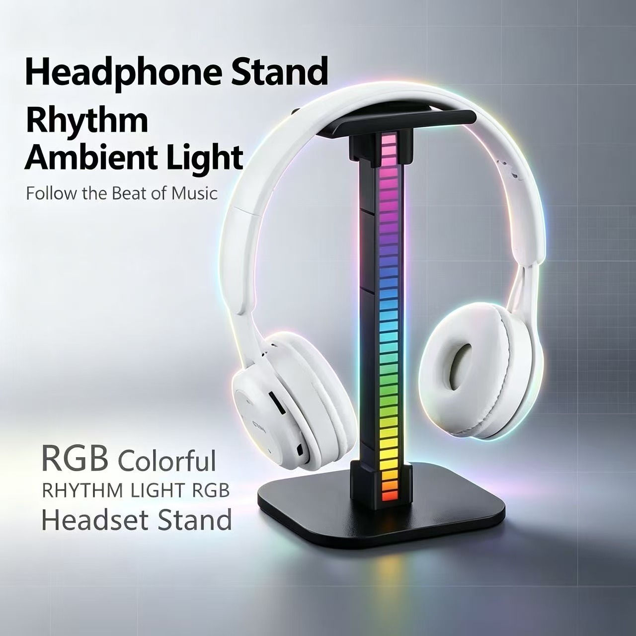Photography Lighting Game - ขาตั้งหูฟังเกมมิ่งแบบ USB พร้อมไฟ RGB แบบจังหวะ สามารถถอดประกอบได้