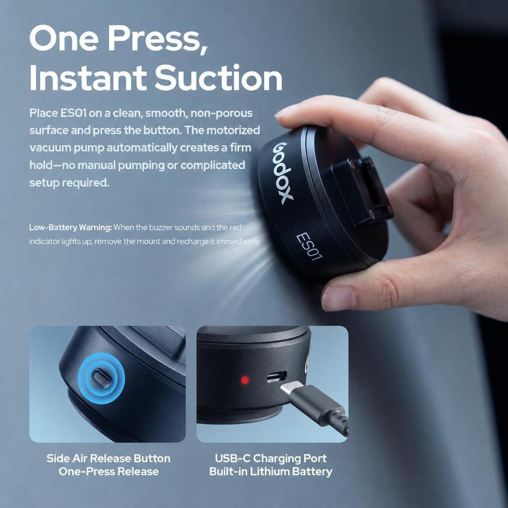 Godox ES01 ที่ยึดแบบสูญญากาศพร - Photography Lighting Description บทวิจารณ์และราคา